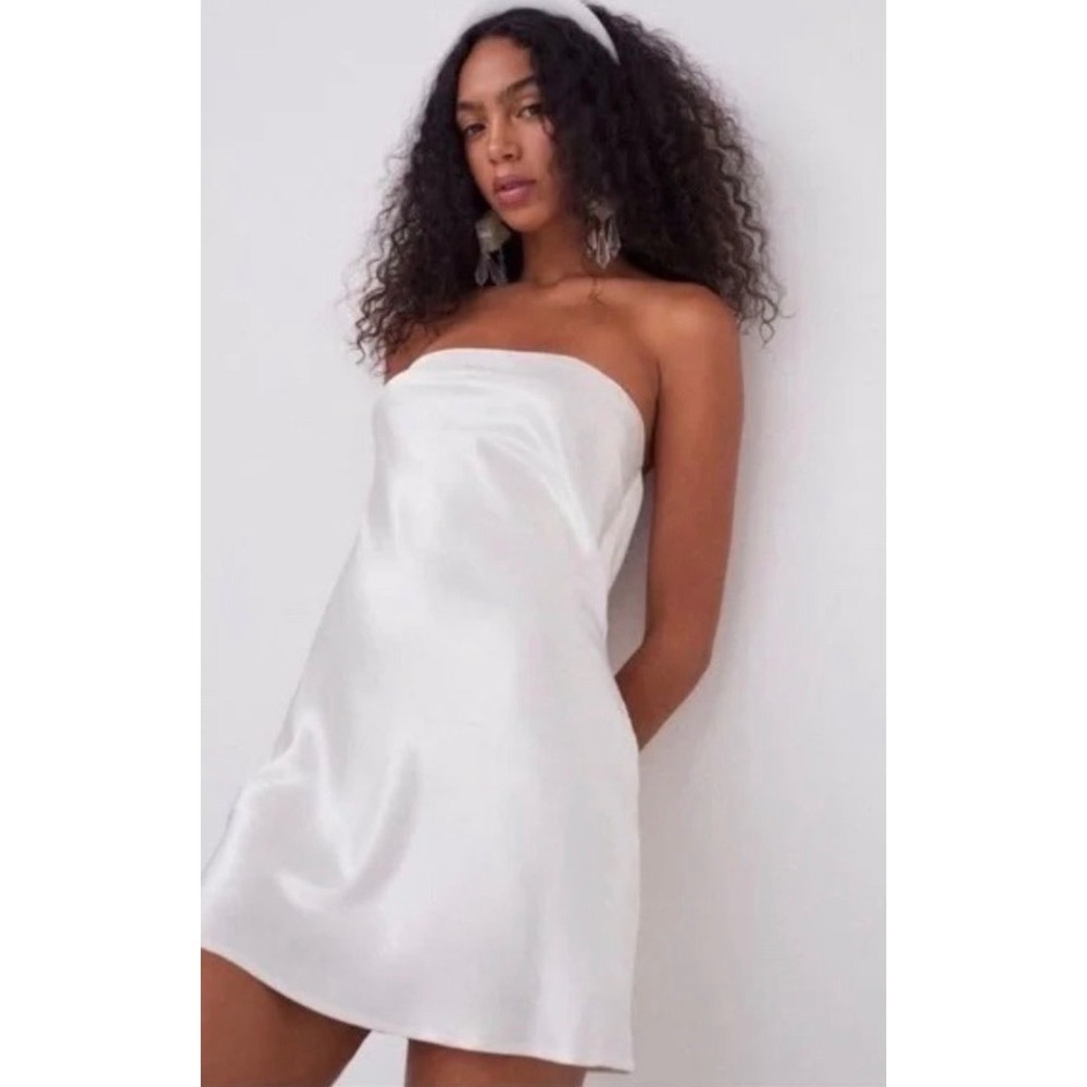 For Love & Lemons Hazel Mini Dress‎ Detachable Sleeves Gloves White Small NWT - Picture 6 of 9